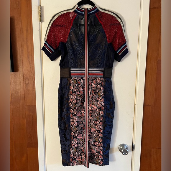 Anthropologie Byron Lars Jewel Jacquard Sheath Dress - Picture 3 of 16